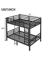 Metal Full over Full Bunk Bed for Teens and Adults,Space-Saving/Noise Reduced/No Box Spring Needed, Black