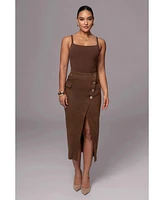 Jluxlabel Women's Audrey Suede Midi Skirt