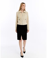 Furniq Uk Women's Cropped Suede Jacket