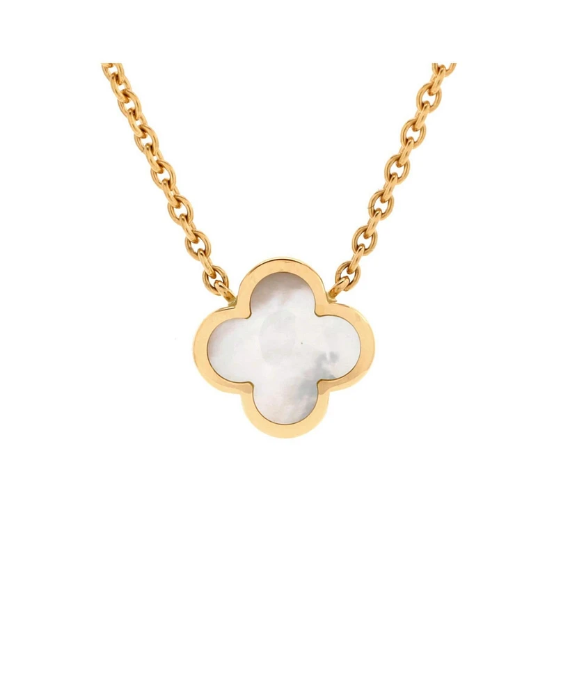 Pre-Owned Van Cleef & Arpels 11mm Pure Alhambra Pendant Necklace 18K Gold and Mother of Pearl