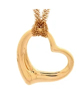 Pre-Owned Tiffany & Co. 36mm Elsa Peretti Open Heart Mesh Pendant Necklace 18K Rose Gold