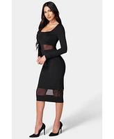 Bebe Women's Square Neck Midi Dress