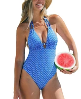 Cupshe Women's Cabana Fizz Geo One-Piece Swimsuit