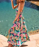Cupshe Women's Dreamy Blossom Abstract Maxi Beach Dress