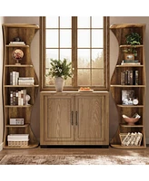 Tribesigns 73.2" Tall Corner Bookcase, Farmhouse 6-Tier Corner Shelf for Small Space, Freestanding Bookshelf Display Shelf Plant Stand, Living Ro