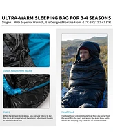 Naturehike Ultralight Down Sleeping Bag, 650FP, 3-4 Season, Adults, 32-42, Waterproof, Compact, Camping, Hiking