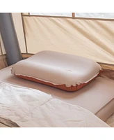 Naturehike Inflatable Camping Pillow - Portable 3D Comfortable Silent Sponge Pillow - Perfect for Camping and Travel (Khaki)