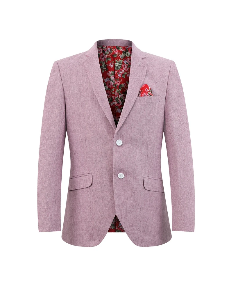 Elie Balleh Boys Lavender Slim Fit Classic Melange Jacket