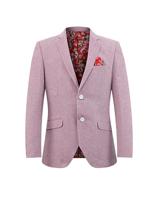 Elie Balleh Boys Lavender Slim Fit Classic Melange Jacket