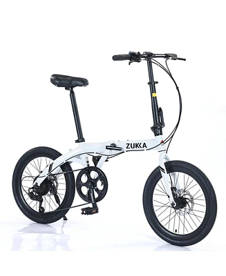 20" Folding Bike Aluminium Alloy Frame 8 Speed City Bike