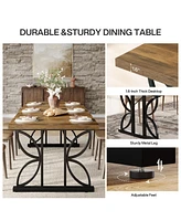 Tribesigns 70.47" Rectangular Dining Table, Industrial-Style Kitchen Table for 6-8 People with Metal Frame, Multi-Purpose Table for Dining Room,