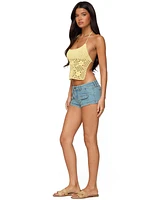 Edikted Women's Miel Crochet Backless Halter Top