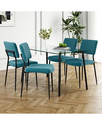 Black and Glass Dining Table Set for 5
