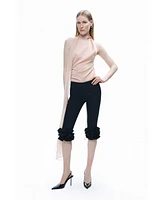 Nocturne Women's Bermuda Pants with Ruffle Details