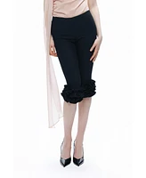 Nocturne Women's Bermuda Pants with Ruffle Details