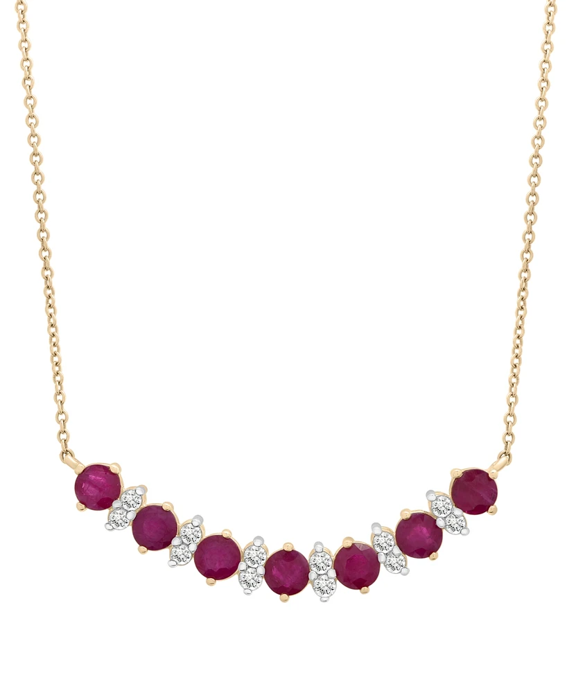 Ruby (1-1/2 ct. t.w.) & Diamond (1/4 ct. t.w.) 17" Collar Necklace in 14k Gold