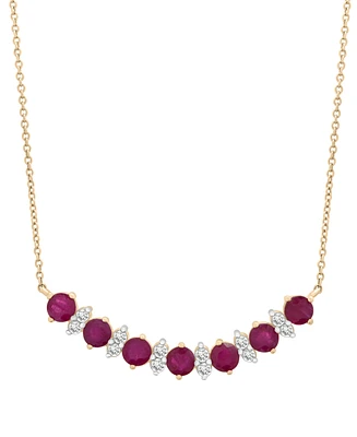 Ruby (1-1/2 ct. t.w.) & Diamond (1/4 ct. t.w.) 17" Collar Necklace in 14k Gold