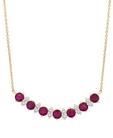 Ruby (1-1/2 ct. t.w.) & Diamond (1/4 ct. t.w.) 17" Collar Necklace in 14k Gold