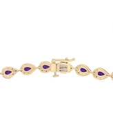 Amethyst (4 ct. t.w.) & Diamond (1/2 ct. t.w.) Bracelet in 14k Yellow Gold