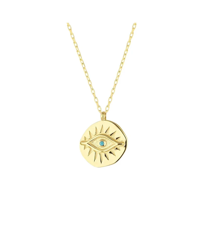 Spero London Eye Coin Sterling Silver Evil Necklace