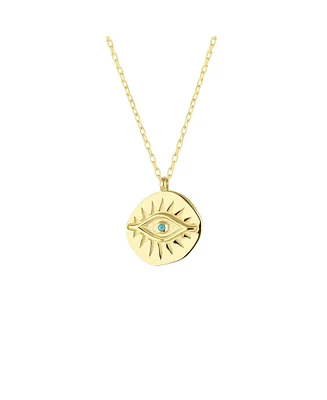 Spero London Eye Coin Sterling Silver Evil Necklace