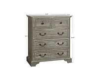 Modern White 5 Drawer Dresser Bathrooom Cabinet Ample Storage Wide Chest of Drawers