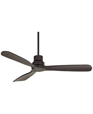 52" Delta-Wing Dc Modern Industrial 3 Blade Indoor Outdoor Ceiling Fan Remote Control Matte Black Wood Damp Rated for Patio Exterior House Porch