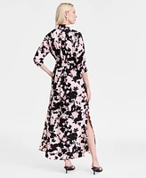 I.n.c. International Concepts Women's Printed Tie-Waist Button-Front Maxi Dress, Exclusively at Macy's