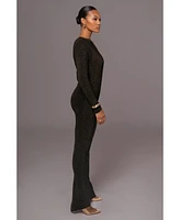 Jluxlabel Women's Night Shimmers Asymmetrical Maxi Dress