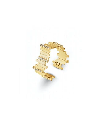 Spero London New Multiple Bar Sterling Silver Ring