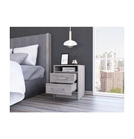 Modern Nightstand with Open Shelf and 2 Drawers – Bedside Table