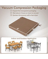 Outdoor Chair Cushion Set of 2 Waterproof Fade-Resistant Olefin Seat Cushions-Brown