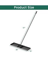 36 x 10 Inch Lawn Leveling Rake with Ergonomic Handle