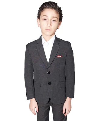 Elie Balleh Toddler Black Slim Fit Windowpane Blazer
