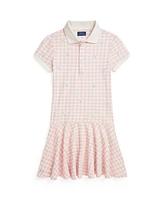 Polo Ralph Lauren Big Girls Plaid Floral Stretch Mesh Dress