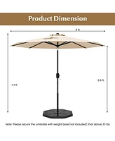 9 Ft Outdoor Market Patio Table Umbrella Push Button Tilt Crank Lift