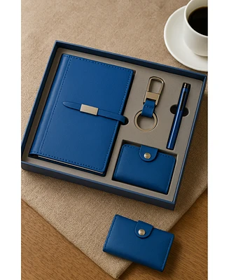 4 Pcs Travel Business Notebook Set-Blue