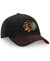 Fanatics Men's Black Chicago Blackhawks Iconic Ii Fundamental Adjustable Hat