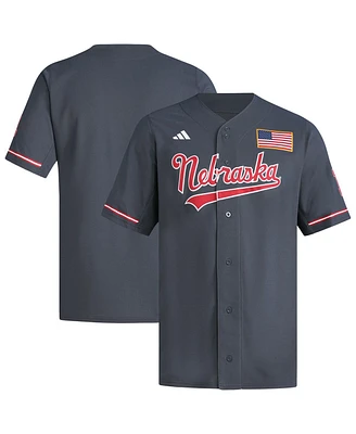 Adidas Men's Gray Nebraska Huskers Replica Baseball Jersey
