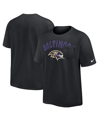 Nike Men's Black Baltimore Ravens Rewind Heavy Max 90 Pocket T-Shirt