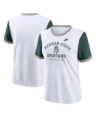 Nike Women's White Michigan State Spartans Legacy Fundamental Expression Tri-Blend T-Shirt