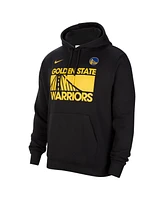 Nike Men's Black Golden State Warriors Courtside Club Pullover Hoodie