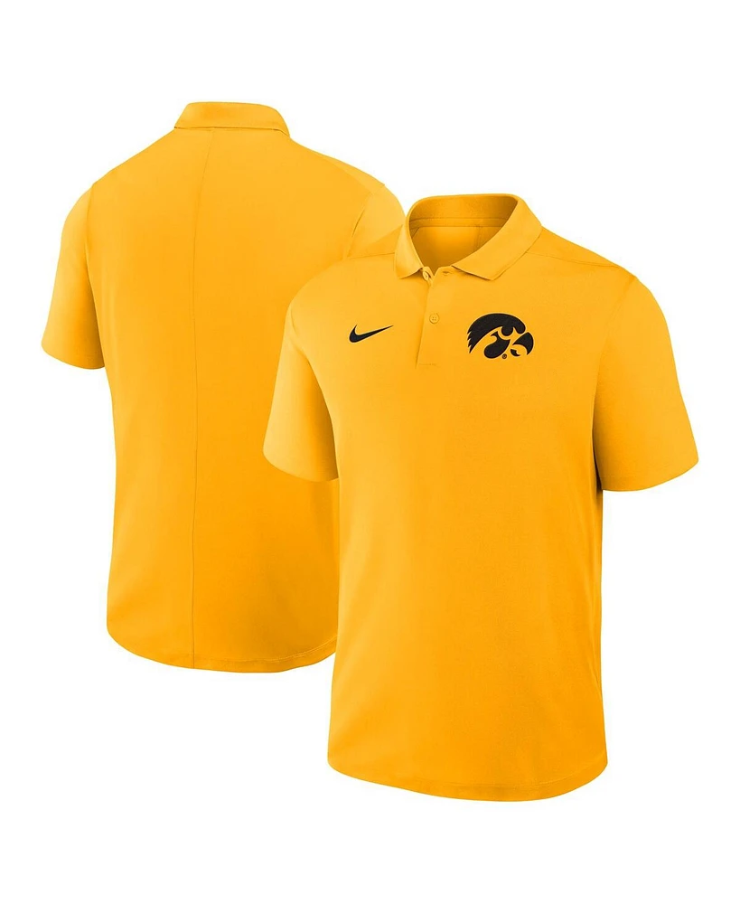 Nike Men's Gold Iowa Hawkeyes Primetime Victory Primary Logo Performance Polo Shirt