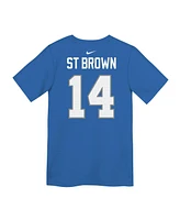 Nike Preschool Amon-Ra St. Brown Blue Detroit Lions Player Name Number T-Shirt