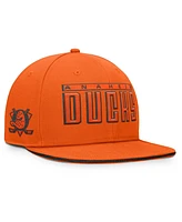 Fanatics Men's Orange Anaheim Ducks Fundamental Gino Stack Snapback Hat