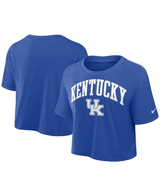 Nike Women's Royal Kentucky Wildcats Power Pursuit Athletic Prep Arch Performance Cropped T-Shirt