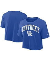 Nike Women's Royal Kentucky Wildcats Power Pursuit Athletic Prep Arch Performance Cropped T-Shirt