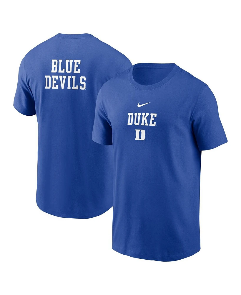 Nike Men's Royal Duke Blue Devils 2-Hit Stacked T-Shirt