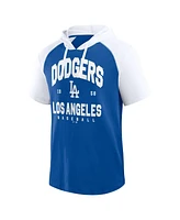 Fanatics Men's Royal Los Angeles Dodgers Prime Raglan Short Sleeve Hoodie T-Shirt
