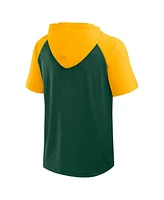 Fanatics Men's Green Athletics Prime Raglan Short Sleeve Hoodie T-Shirt